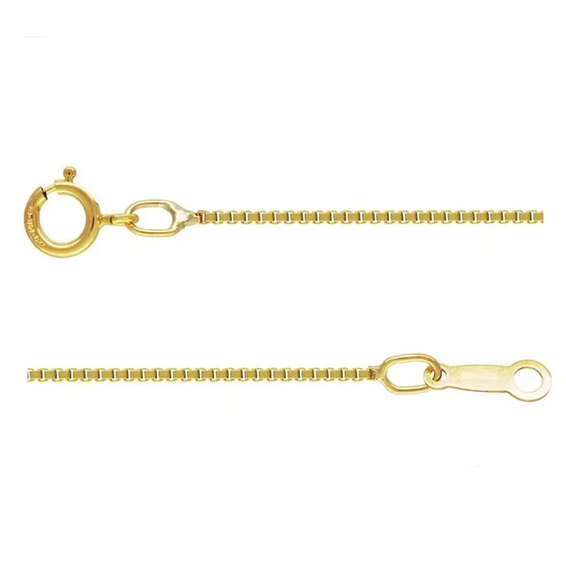14k gold-filled thin box chain necklace by Ariuna Silver