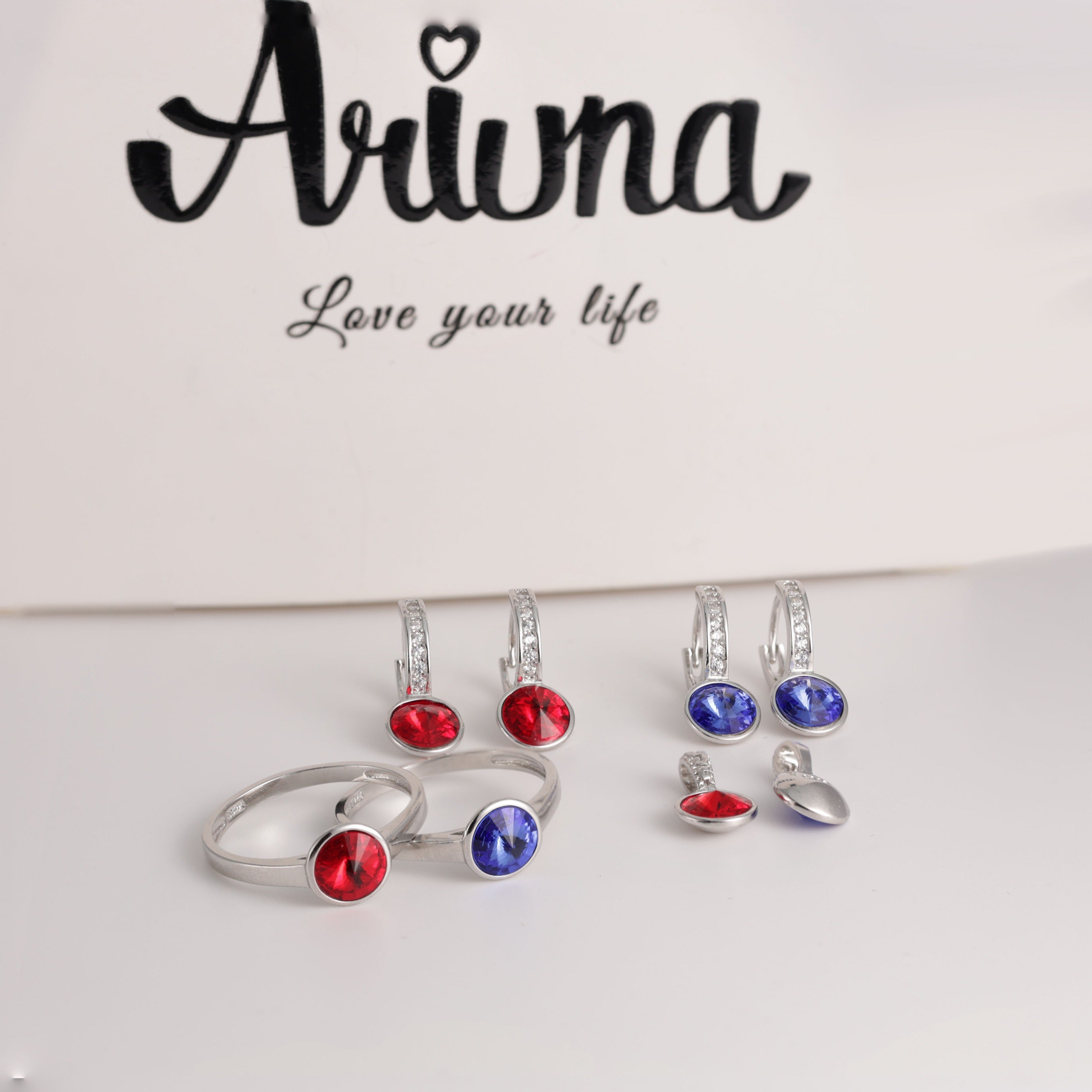 Simple Blue & Red Stone Set image 5