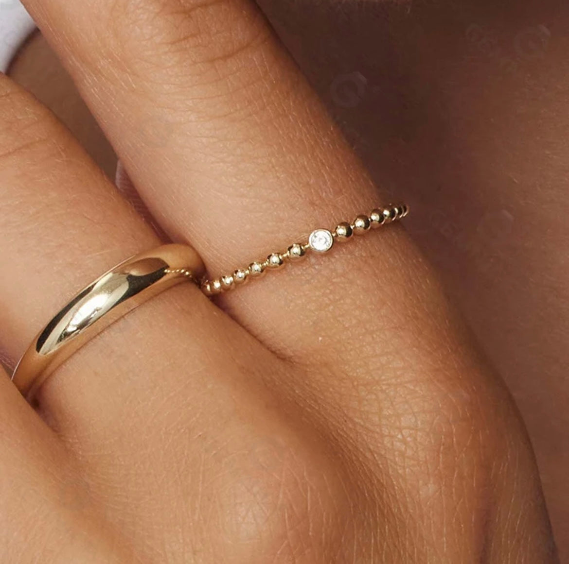 Minimalist bead ring image 1