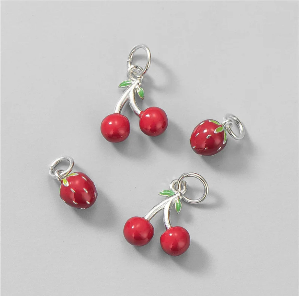 Enamel Cherry Charm image 0