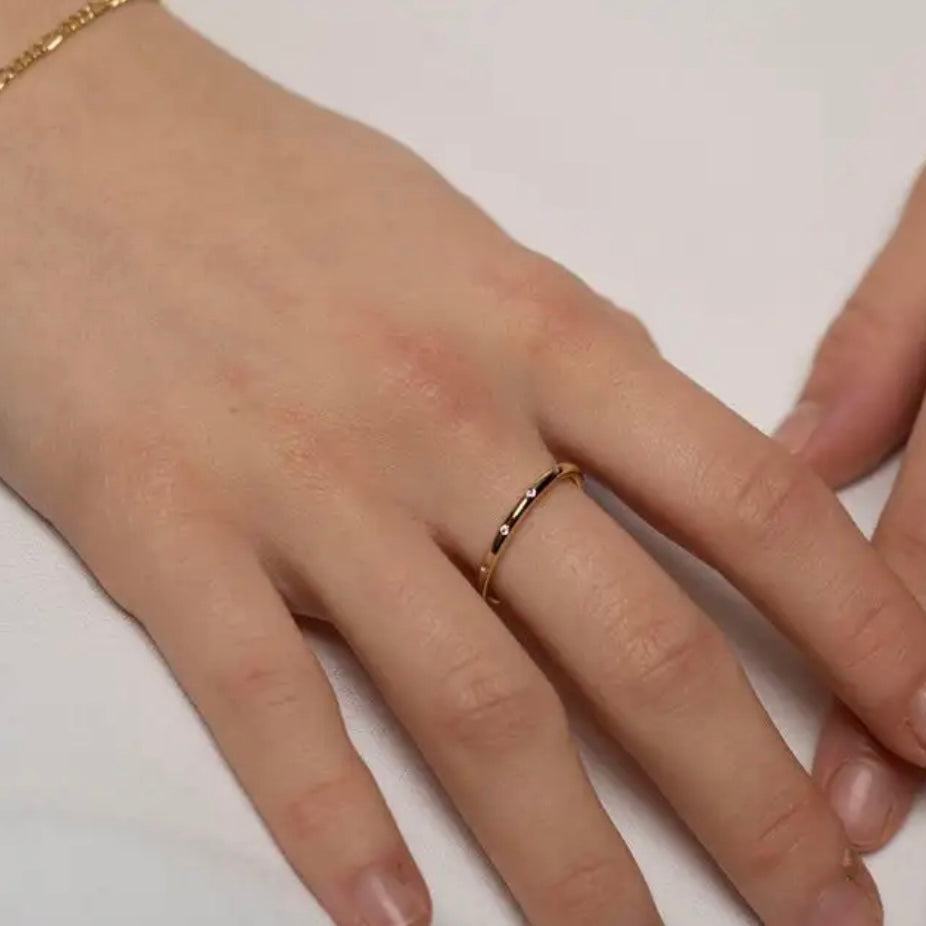 Simple White CZ Ring image 3