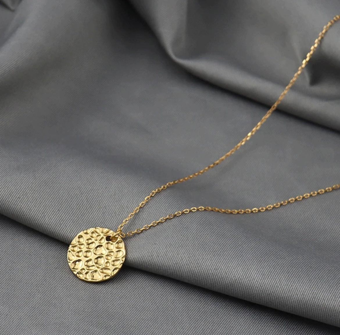 Hammered Disc Necklace image 1