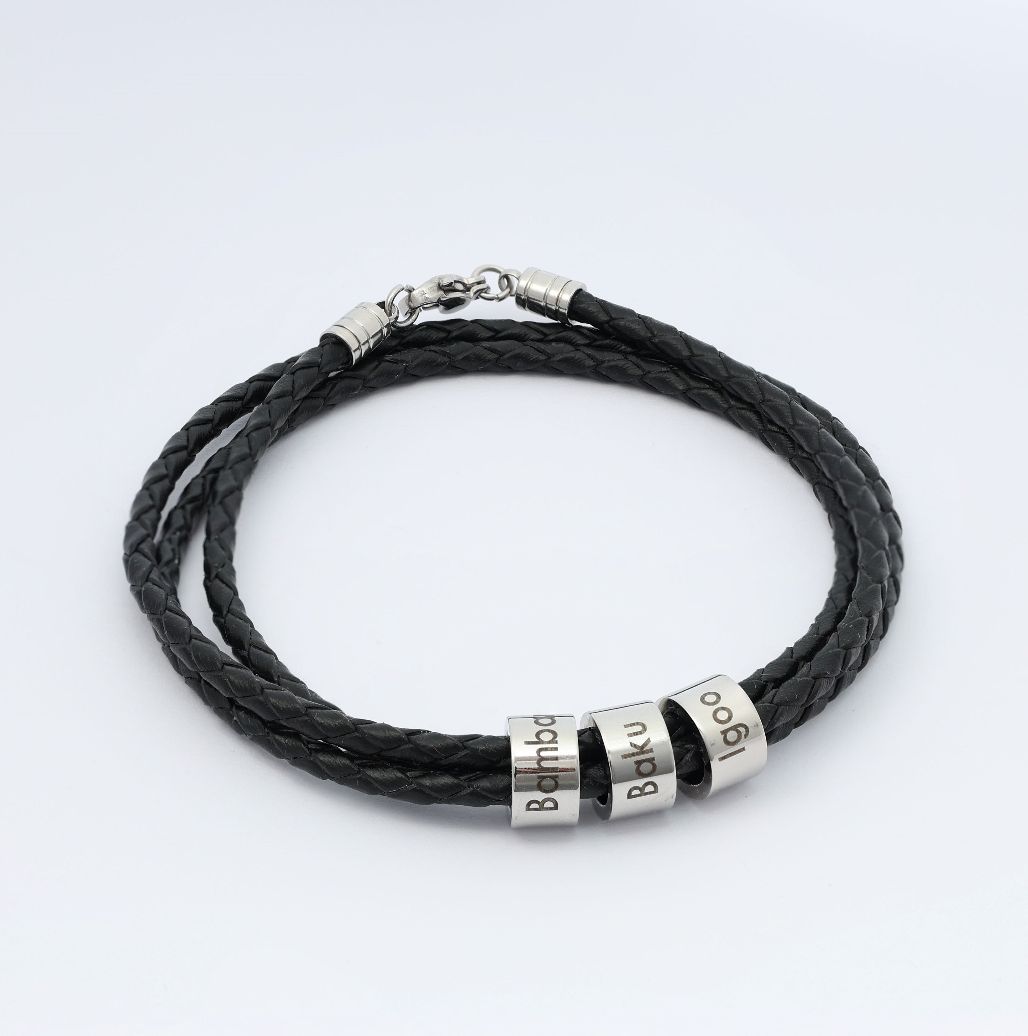 Leather Bracelet with Beads in image 2