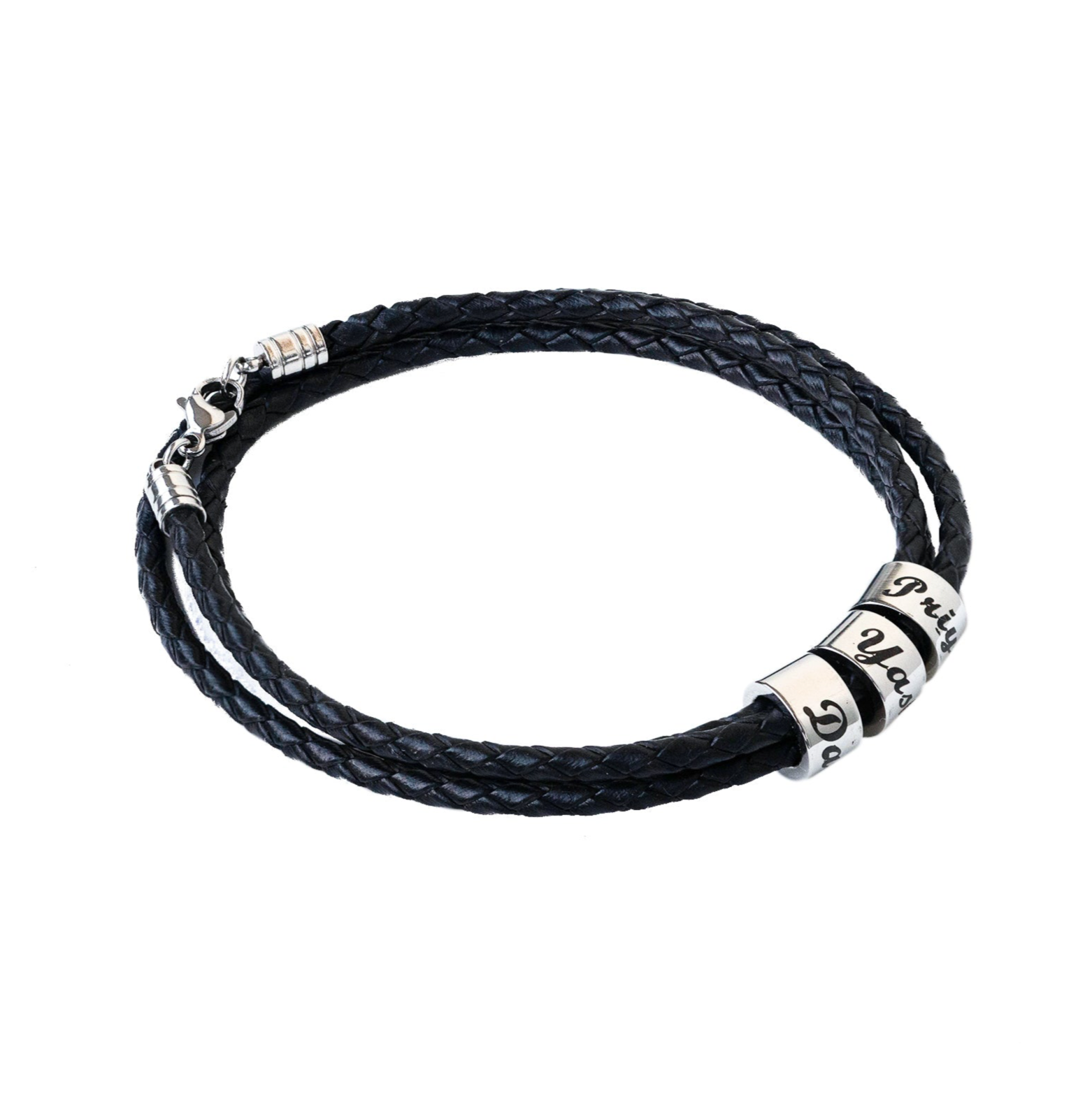 Leather Bracelet with Beads in
