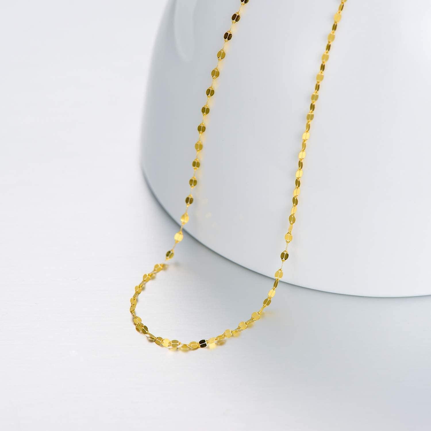 Gold Mirror Link Chain Necklace