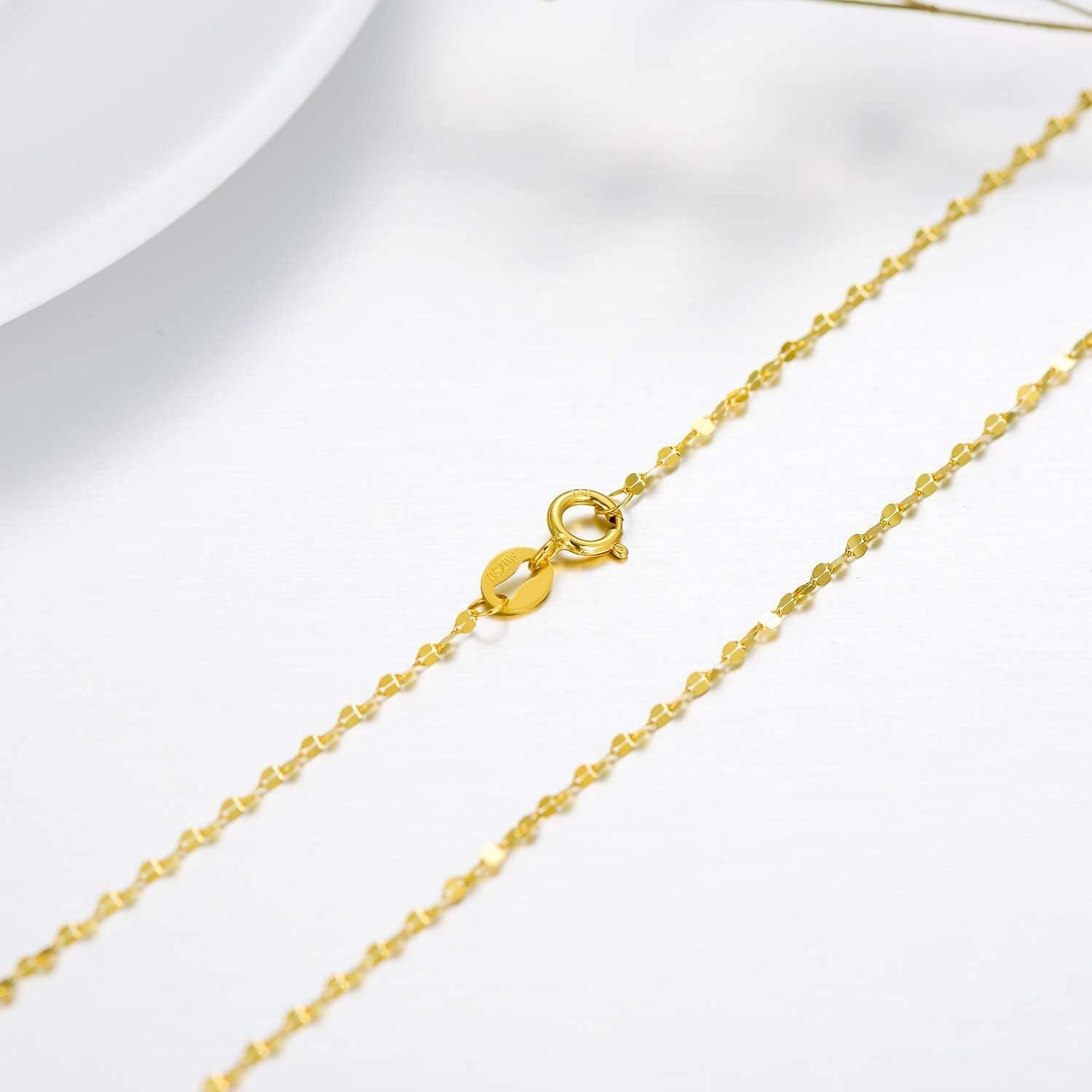 Gold Mirror Link Chain Necklace