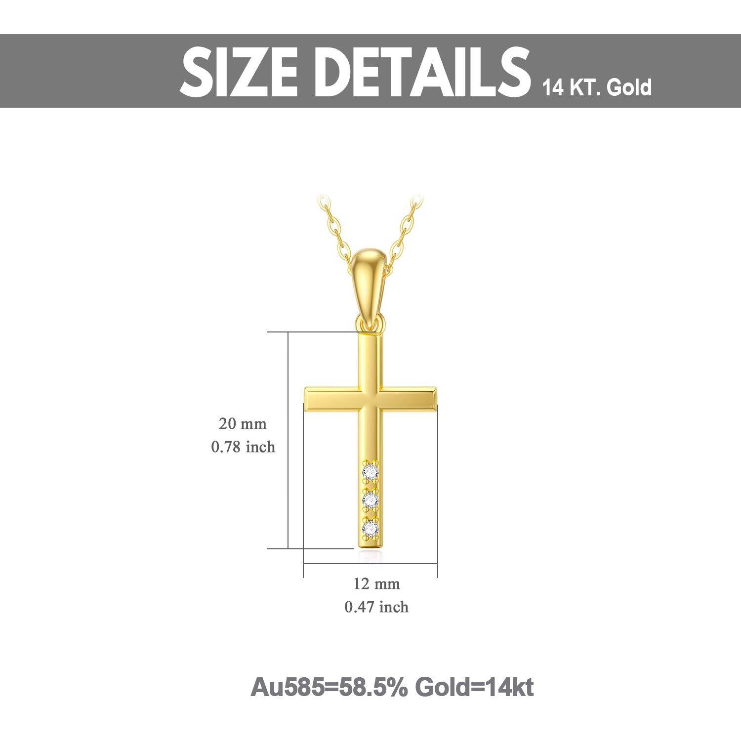 Gold Diamond Cross Pendant Necklace