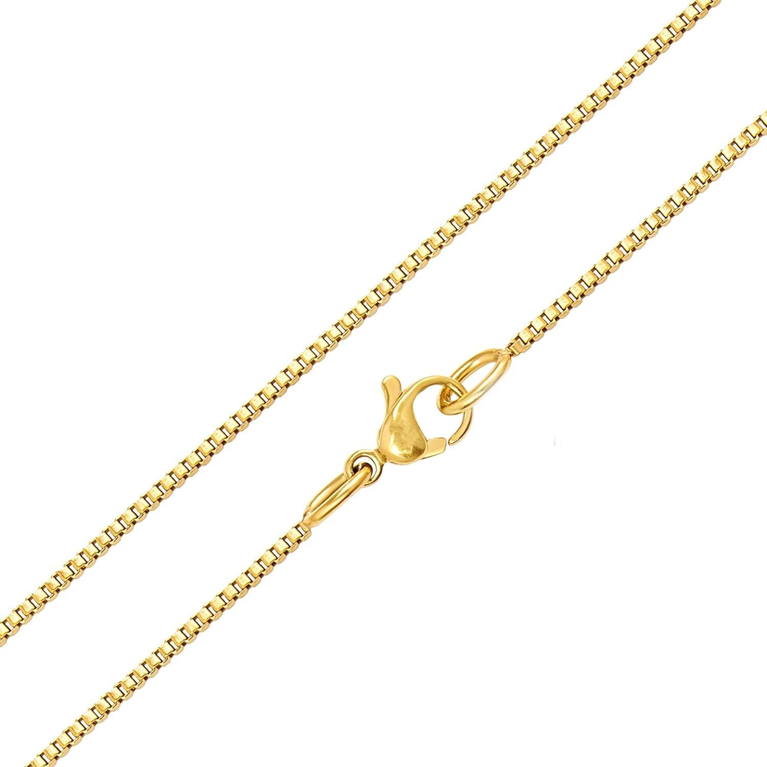 Gold Box Chain Necklace