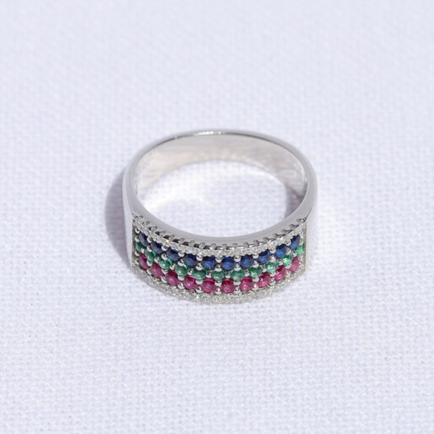 Multi-coloured Stone Ring image 0