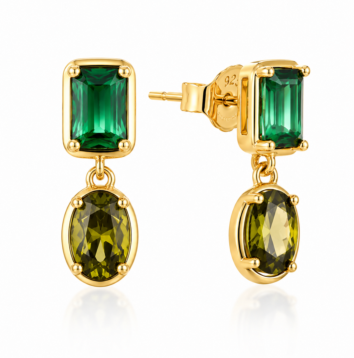 Emerald Green Crystal Drop Earrings