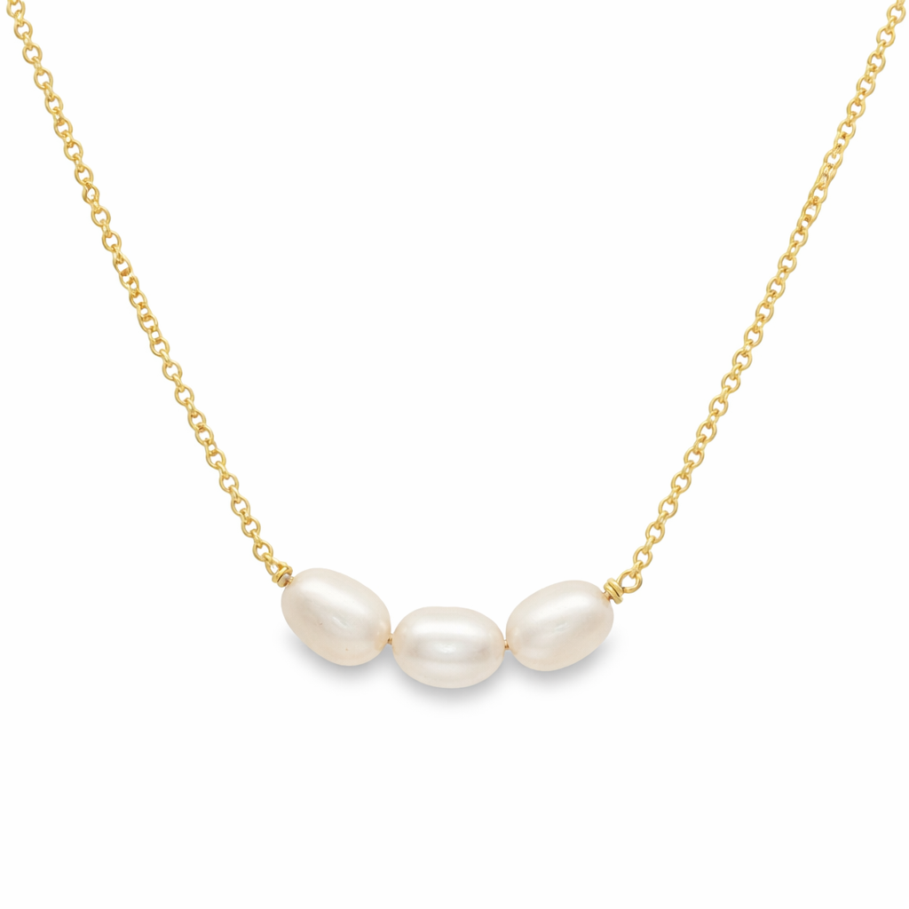 3 Pearl Vermeil Necklace