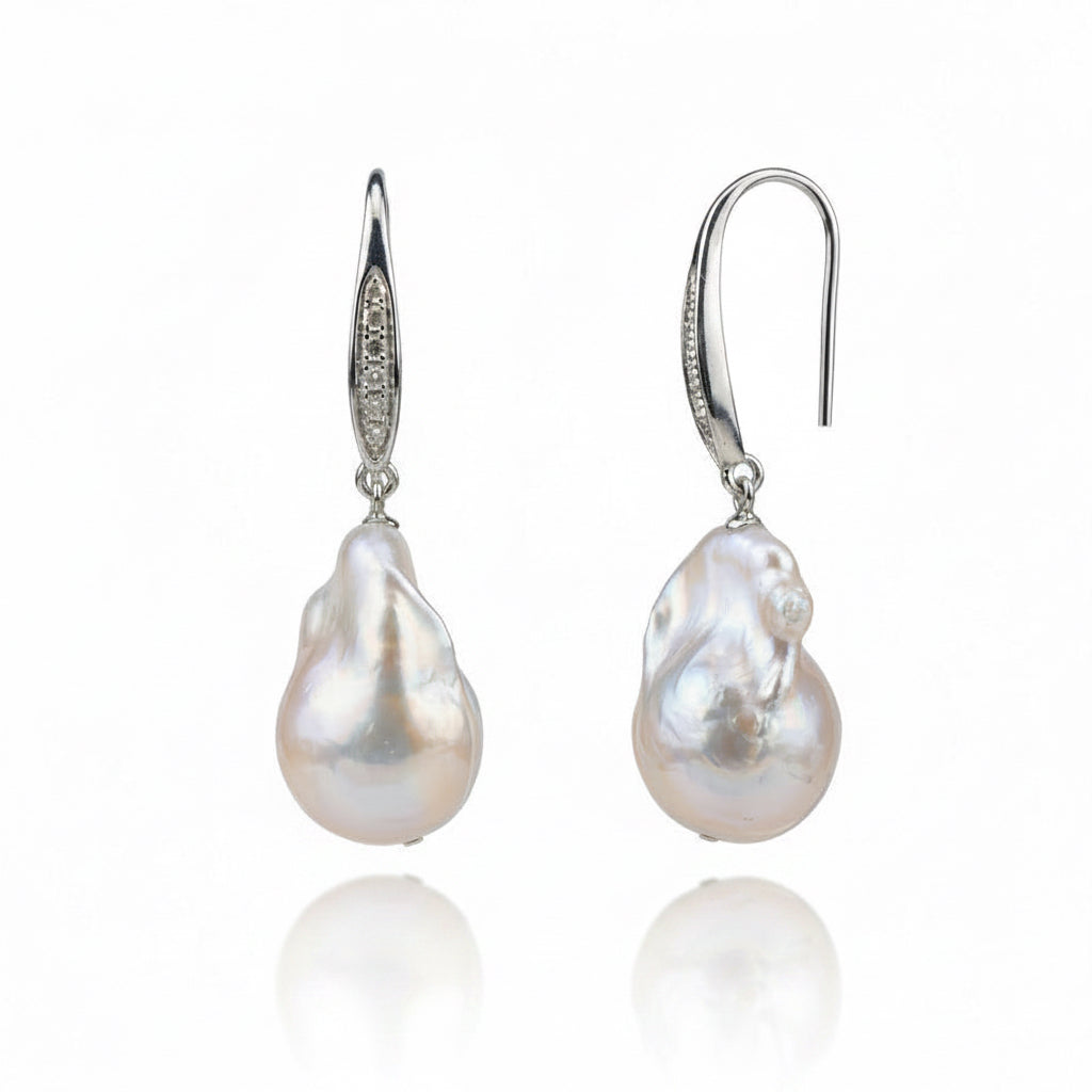 Large Baroque Pearl Earrings