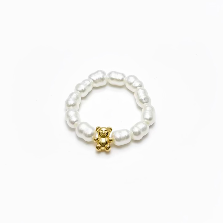 Pearl Ring with Teddy bear