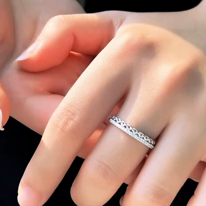 Pavé CZ Stackable Ring Sterling Silver