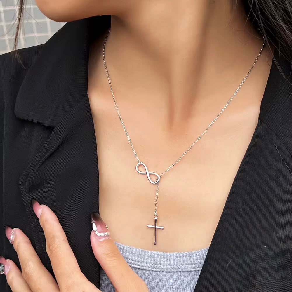 Cross & Infinity Necklace Sterling Silver