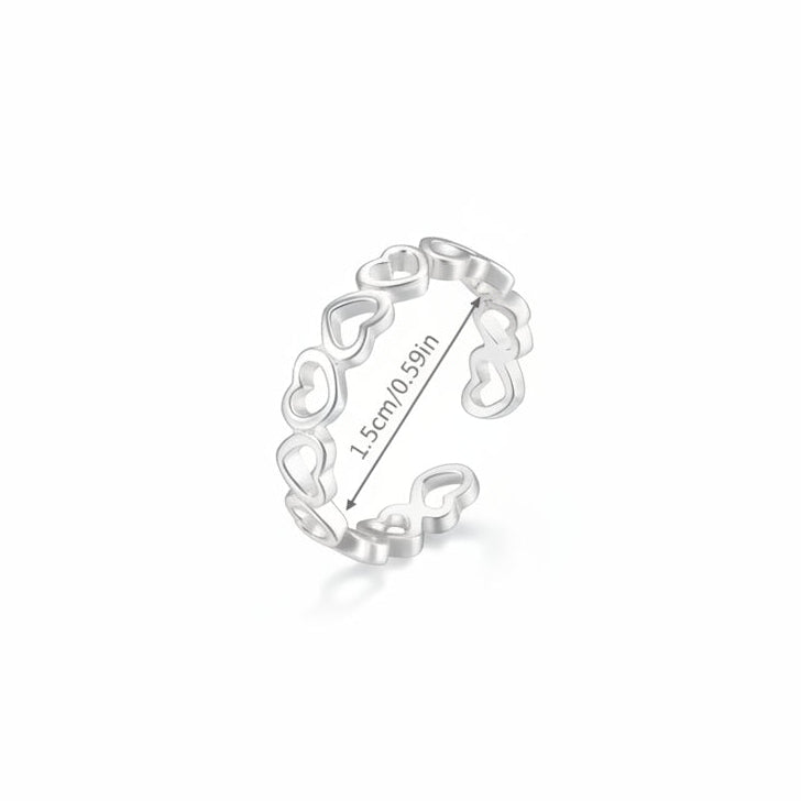 Open Hearts Toe Ring — Sterling Silver