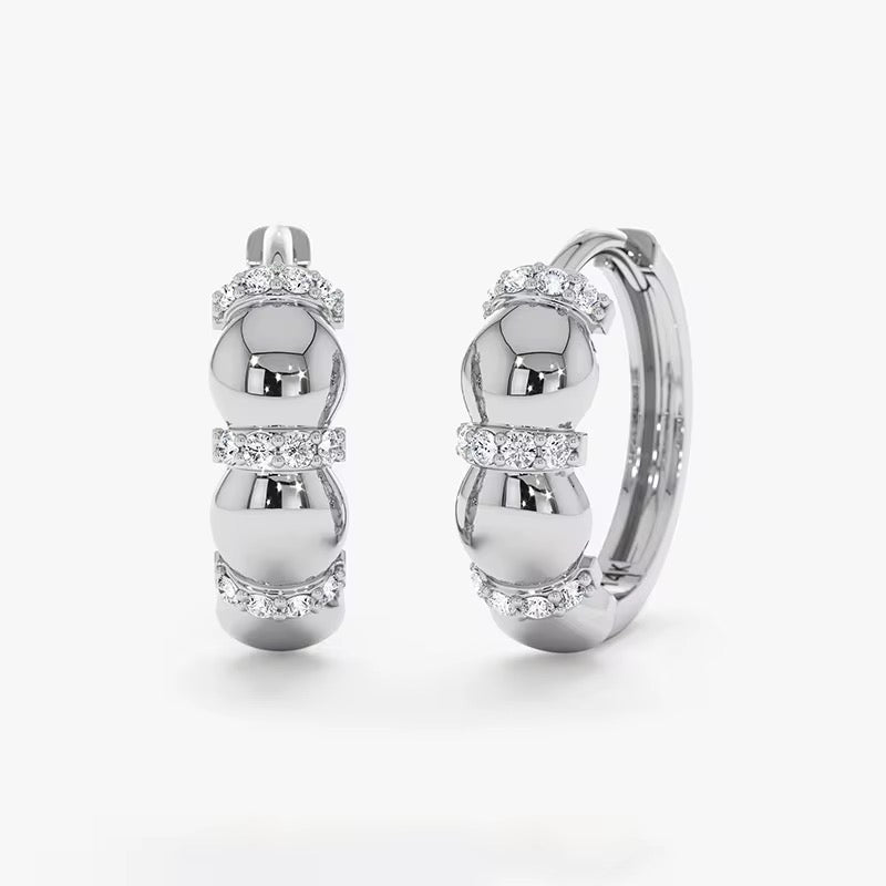 Zircon Beaded Huggies