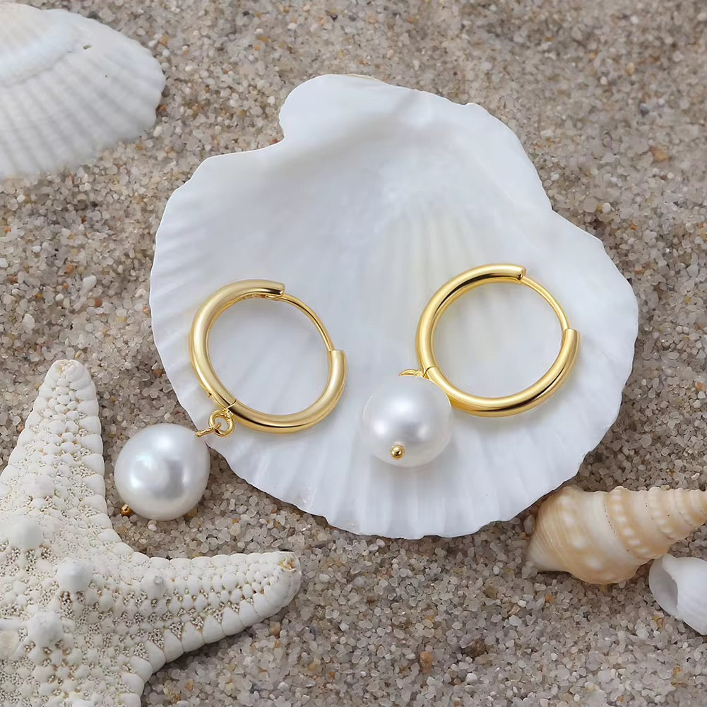 Big Hoop Pearl Drop