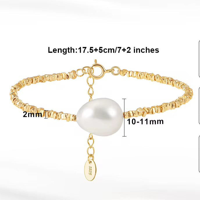 A pearl with silver beads