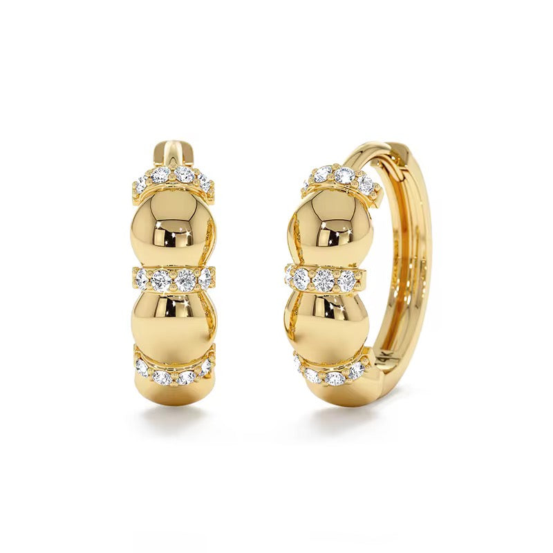 Zircon Beaded Huggies
