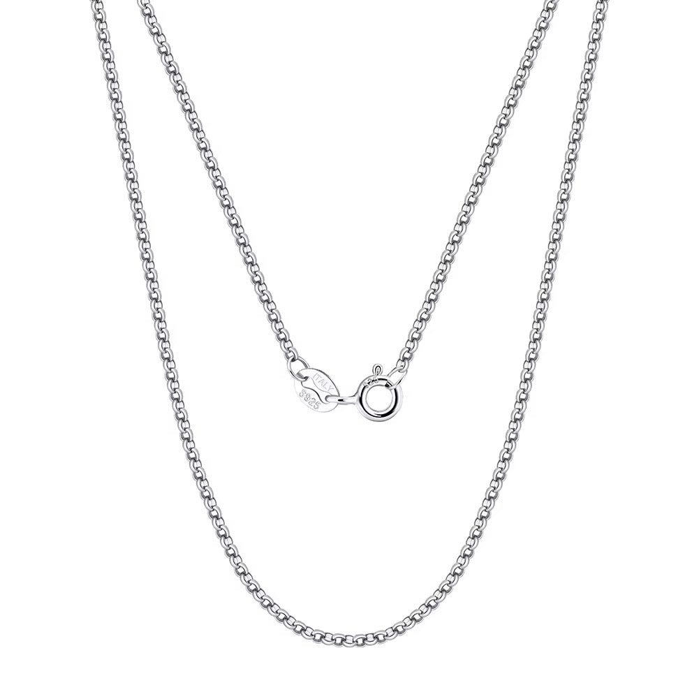 Circle Rolo Link Chain Necklace 1.5mm 22inch