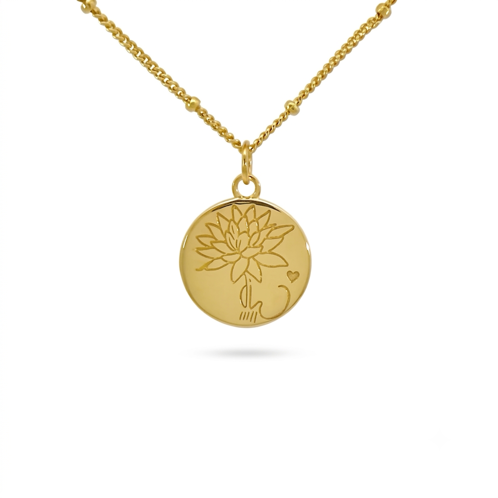 Birth Flower Necklace 925 Sterling Silver