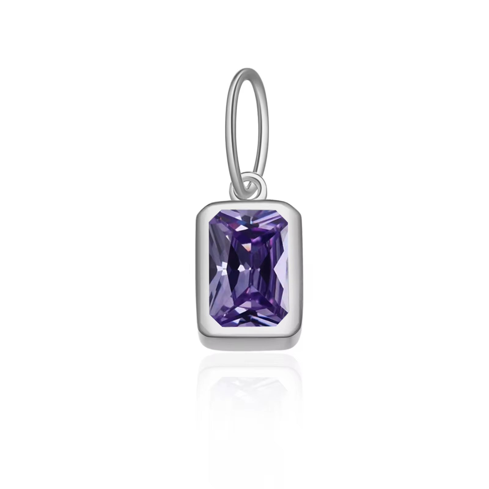 Birthstone Charm 925 Sterling Silver
