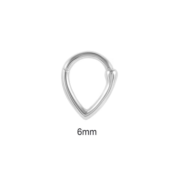 Teardrop Nose Ring 6mm — Sterling Silver