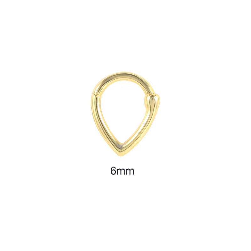 Teardrop Nose Ring 6mm — Sterling Silver