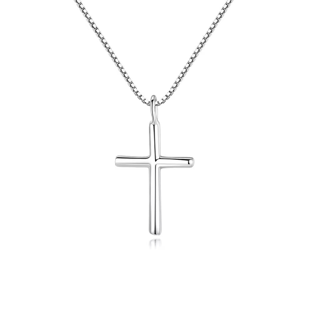 Small Cross Pendant Necklace Sterling Silver