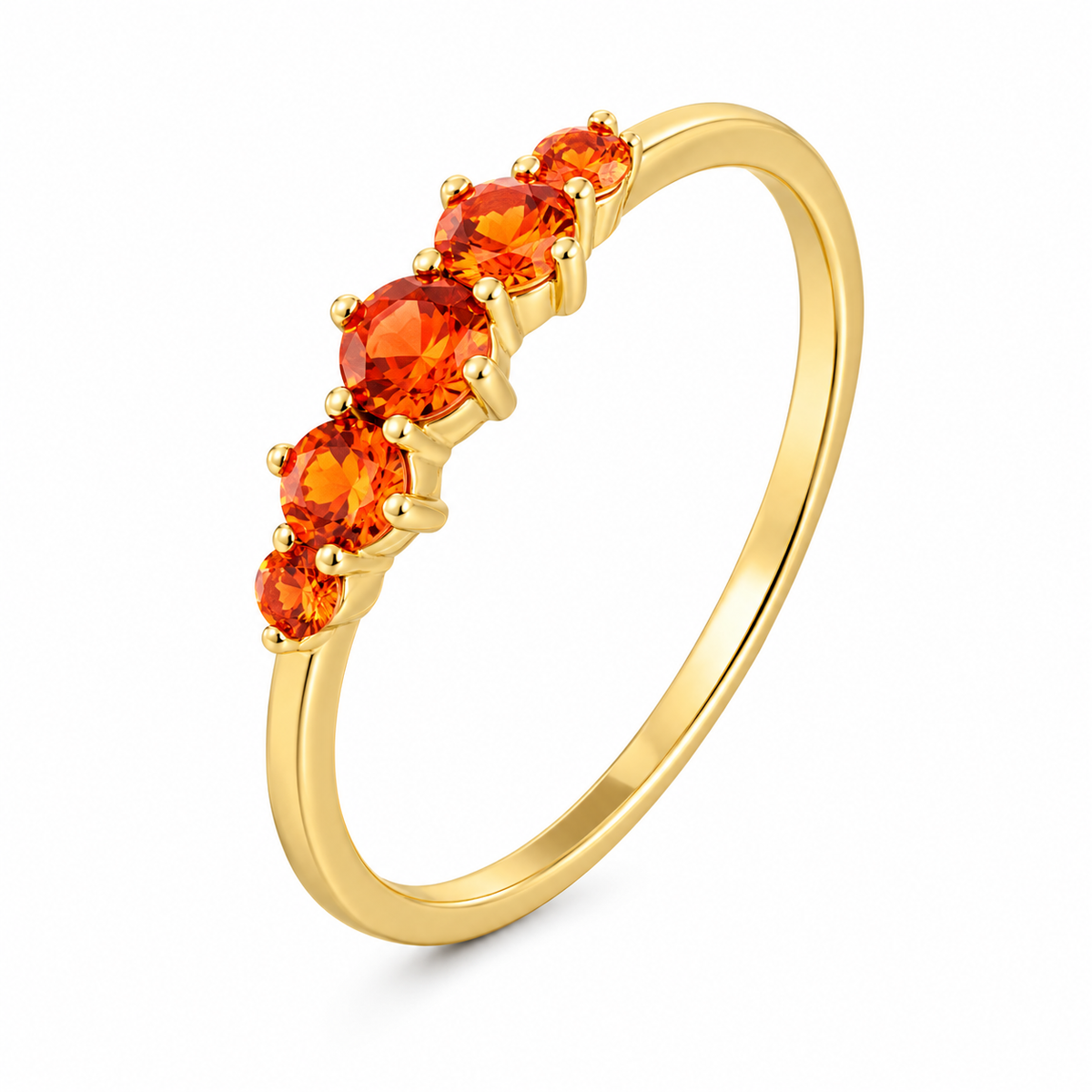 Sunset Zircon Stacking Ring — Gold Plated Sterling Silver