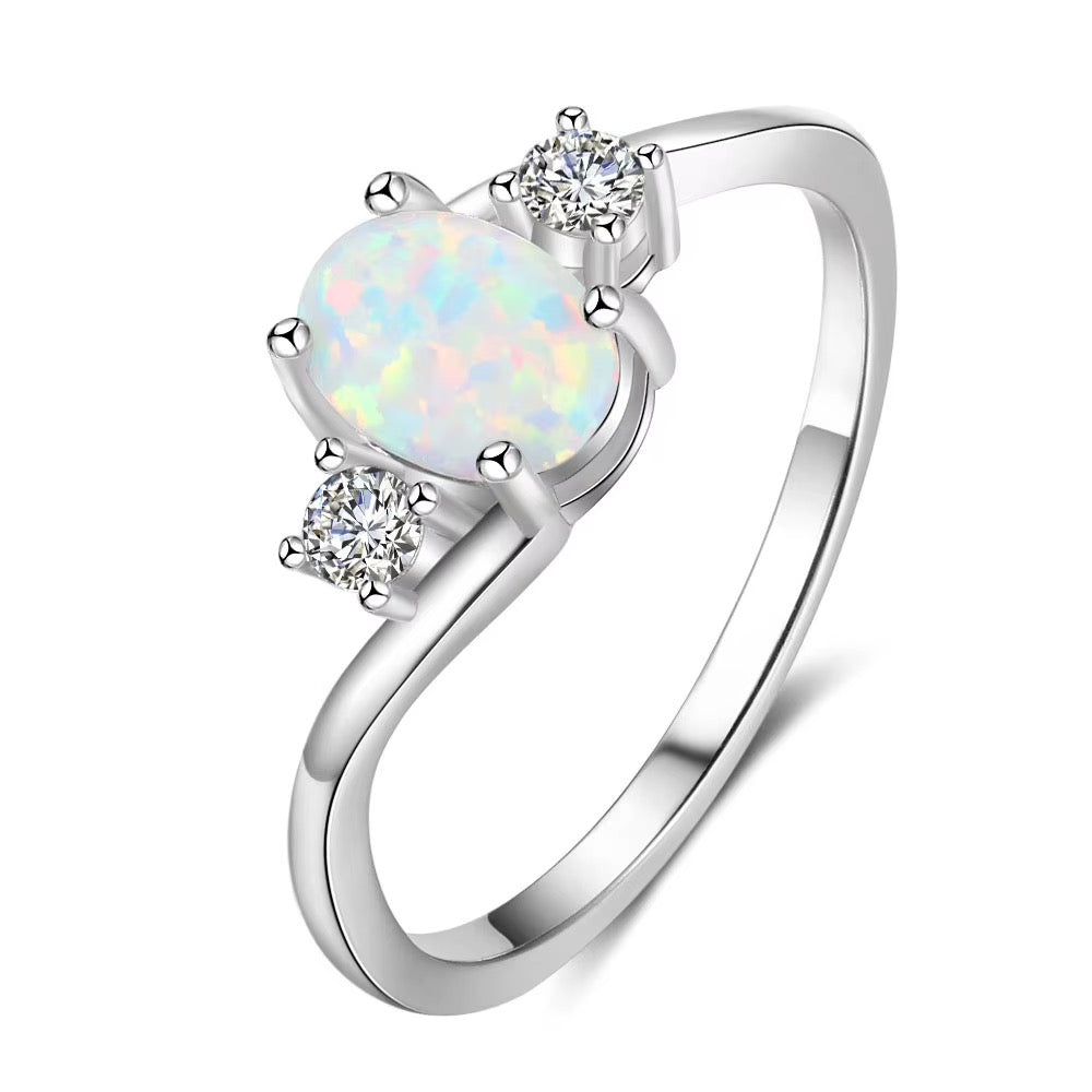Opal ring Sterling Silver