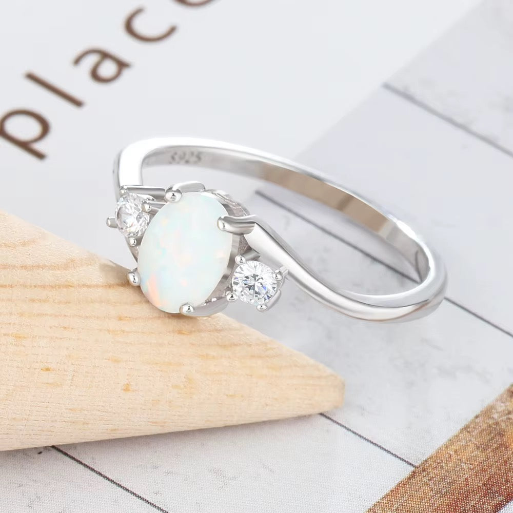 Opal ring Sterling Silver