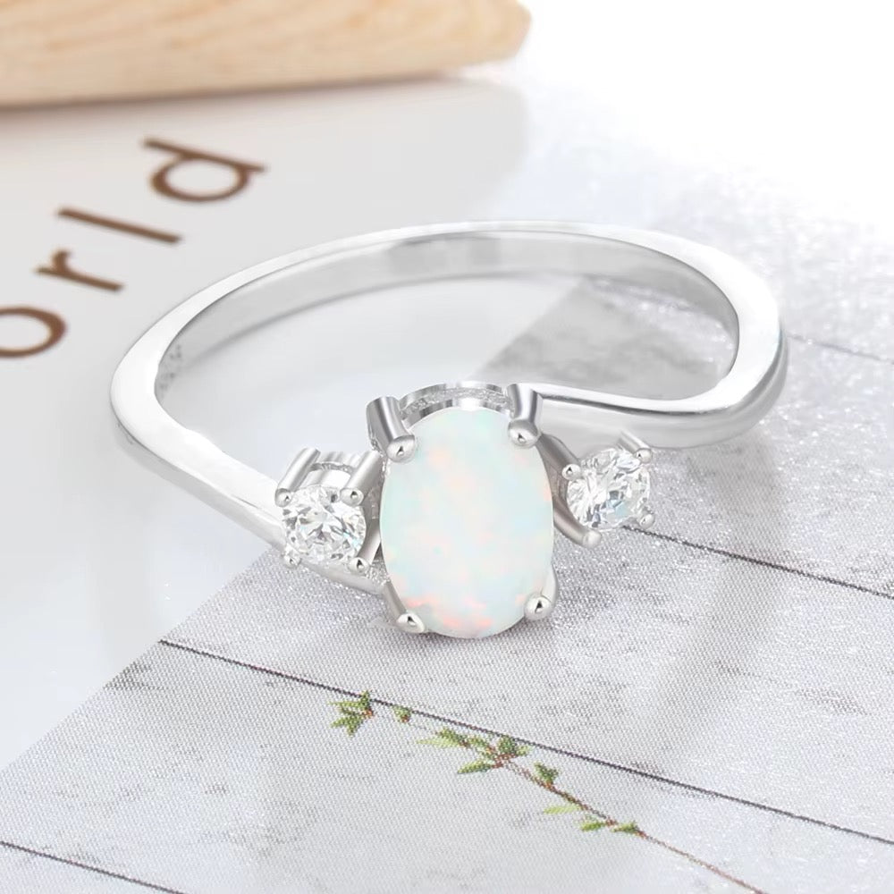 Opal ring Sterling Silver