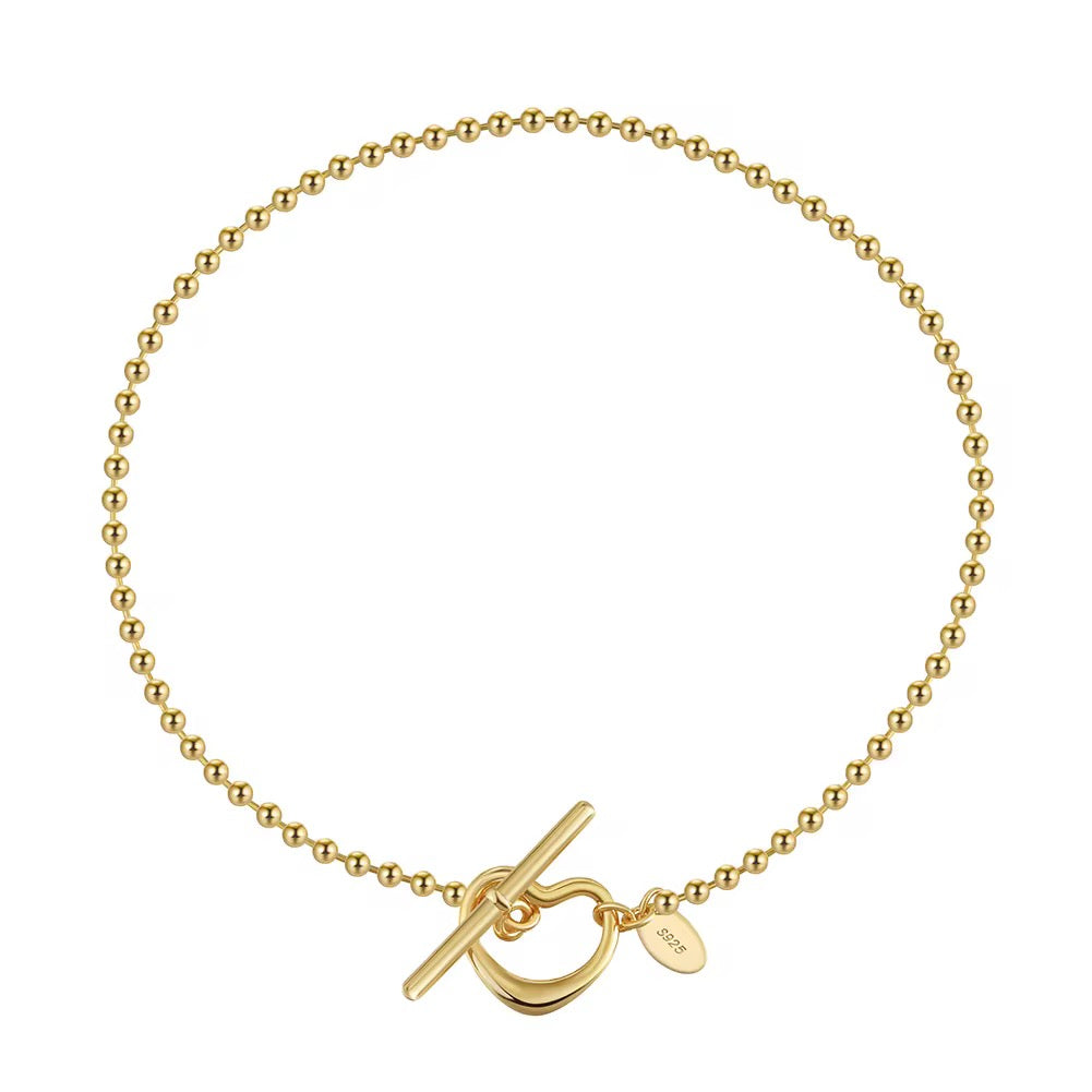 Heart Toggle Clasp Anklet