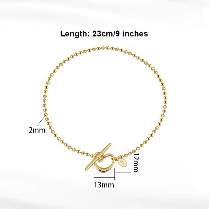 Heart Toggle Clasp Anklet