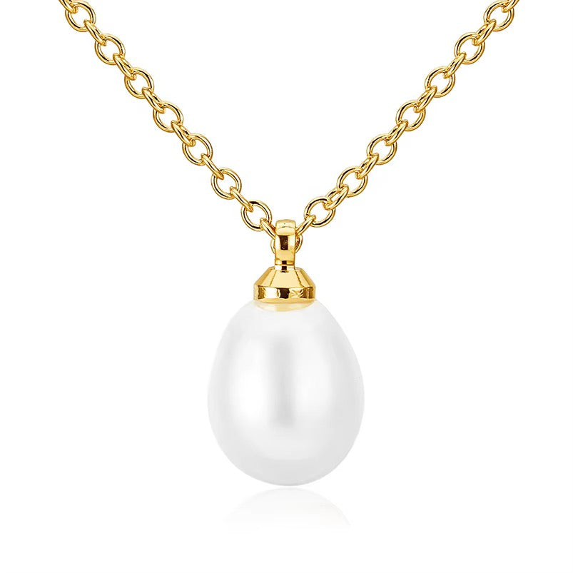 Freshwater Pearl Drop Necklace - Sterling Silver