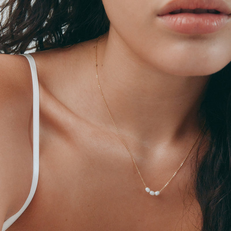 3 Pearl Vermeil Necklace