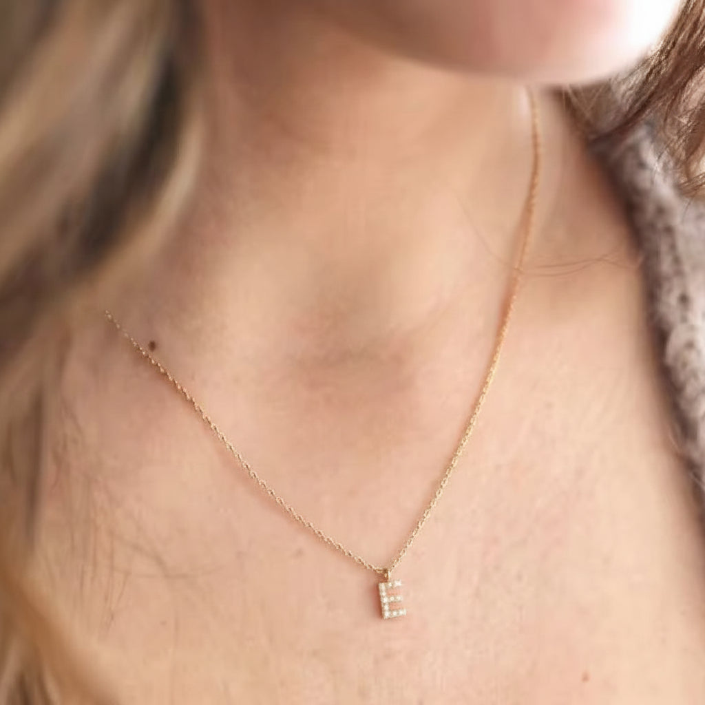 Shell Pearl Initial Necklace