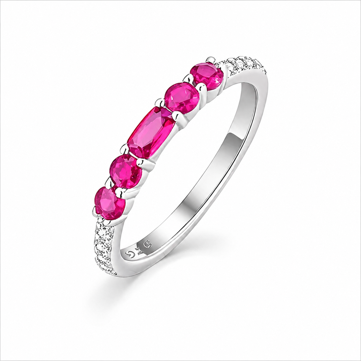 Slim CZ Band Ring Sterling Silver