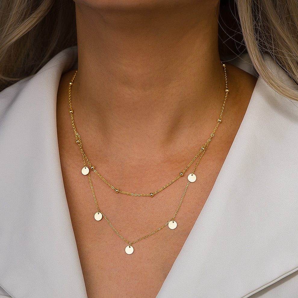 Disc Charms & Double Necklace