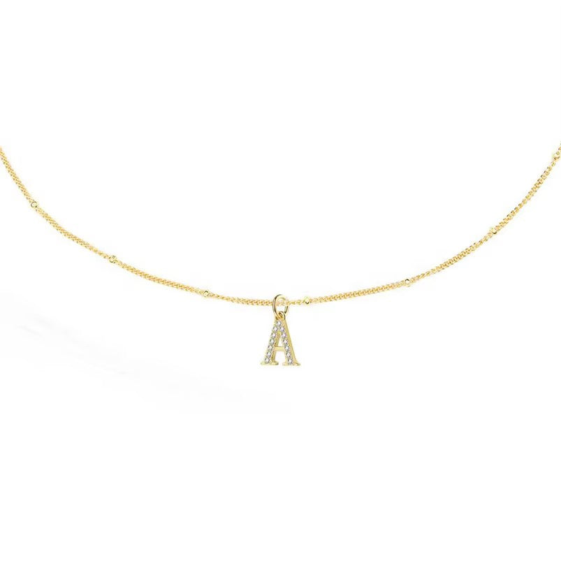 Initial Letter Necklace A Sterling Silver