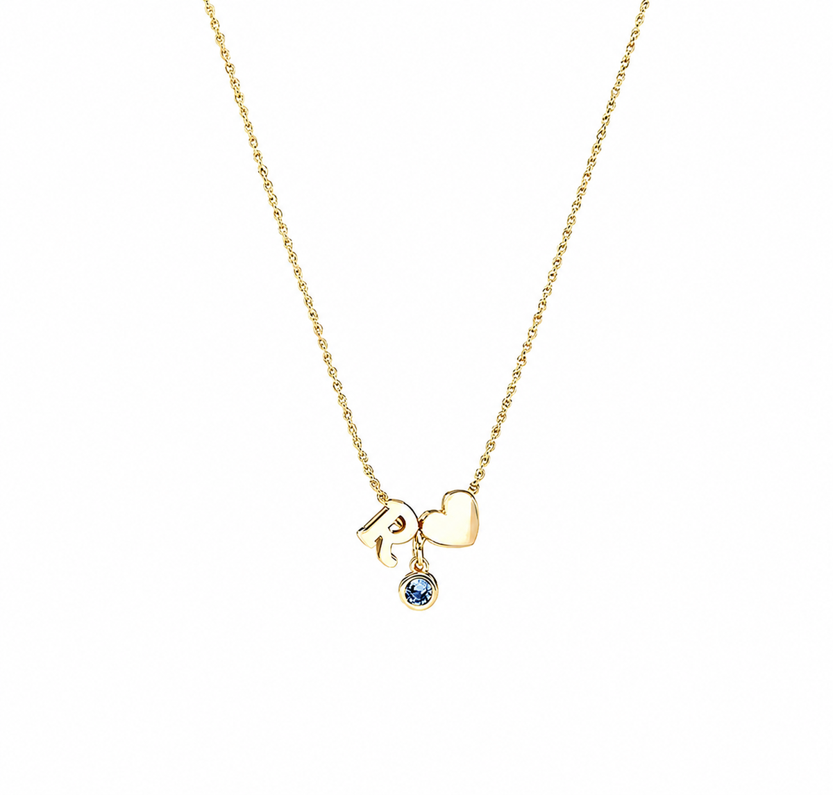 Initial Heart Necklace in 14k Gold-Plated Sterling Silver