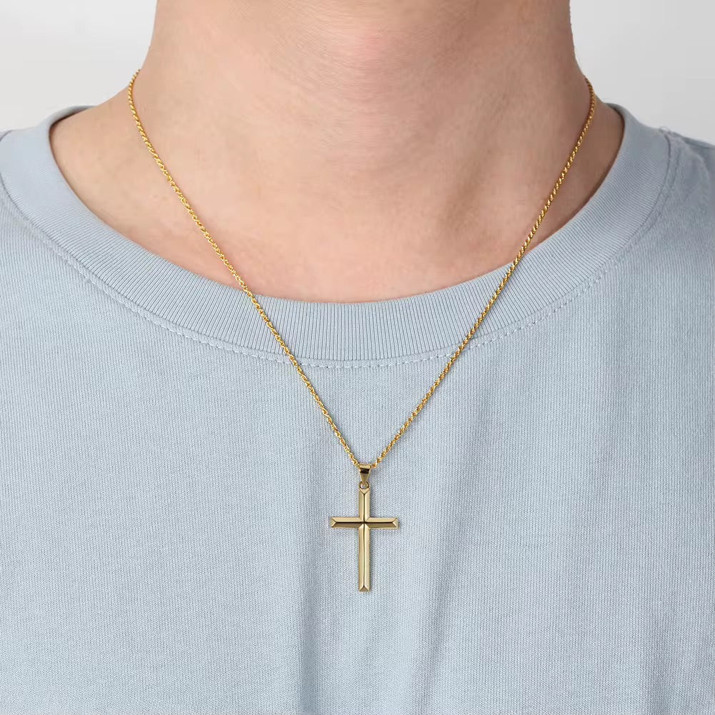 B Cross Pendant Necklace