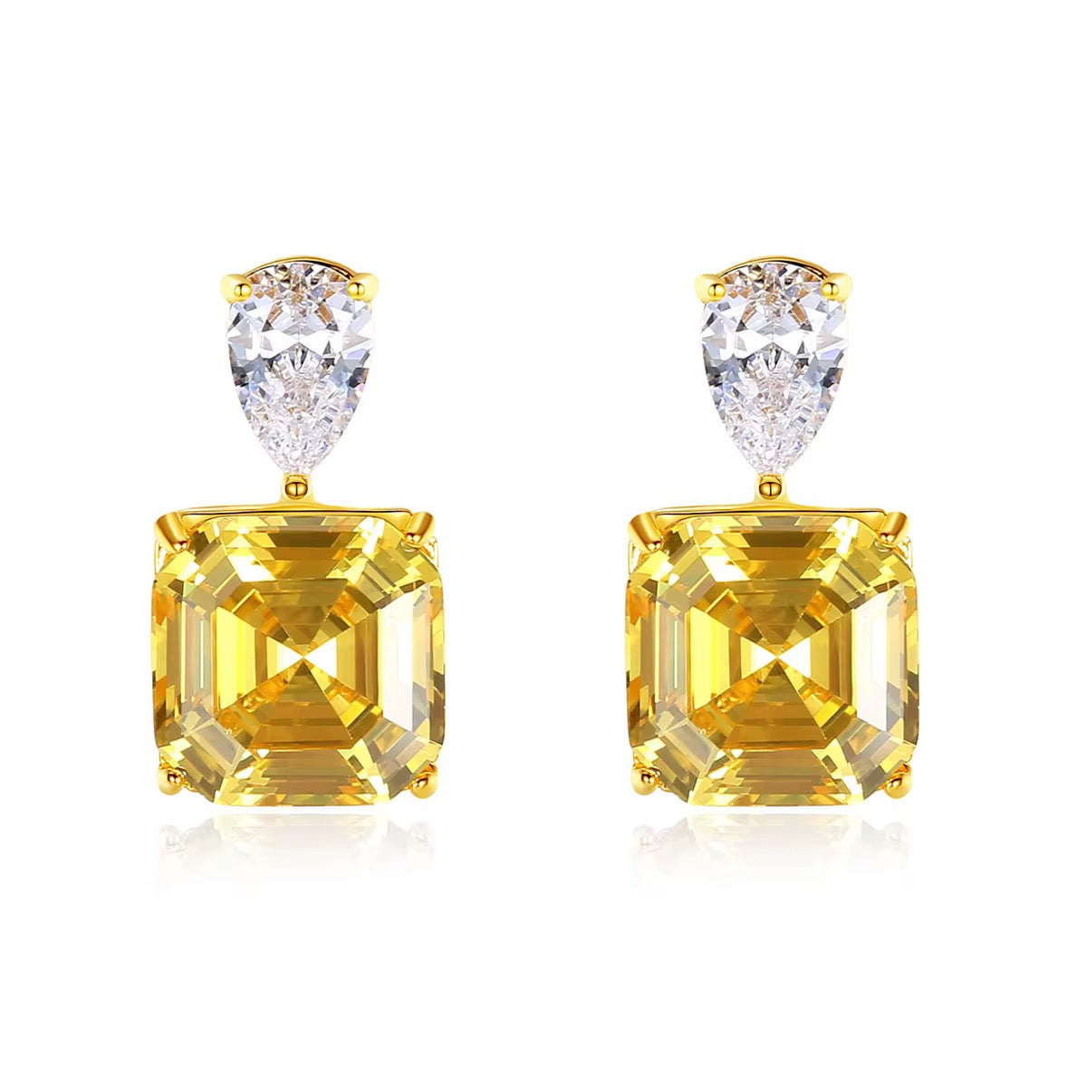Square CZ Stud Earrings