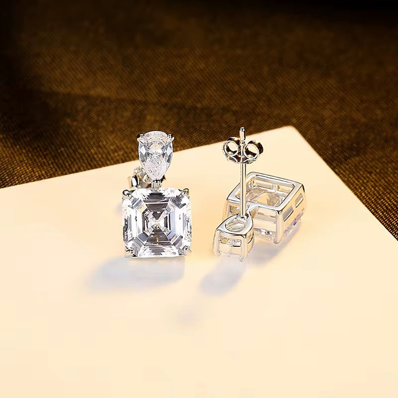 Square CZ Stud Earrings