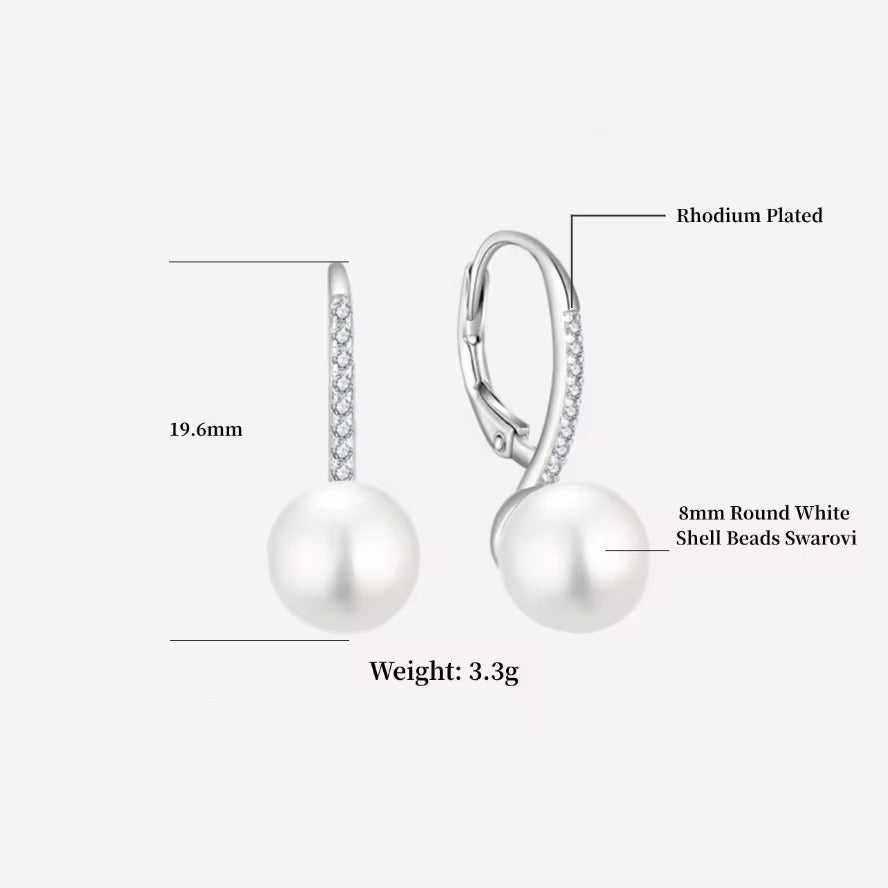 Button Shape Pearl Earrings