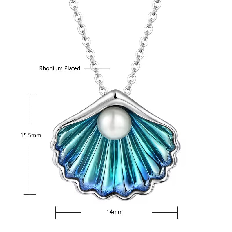 Blue shell Pearl Necklace