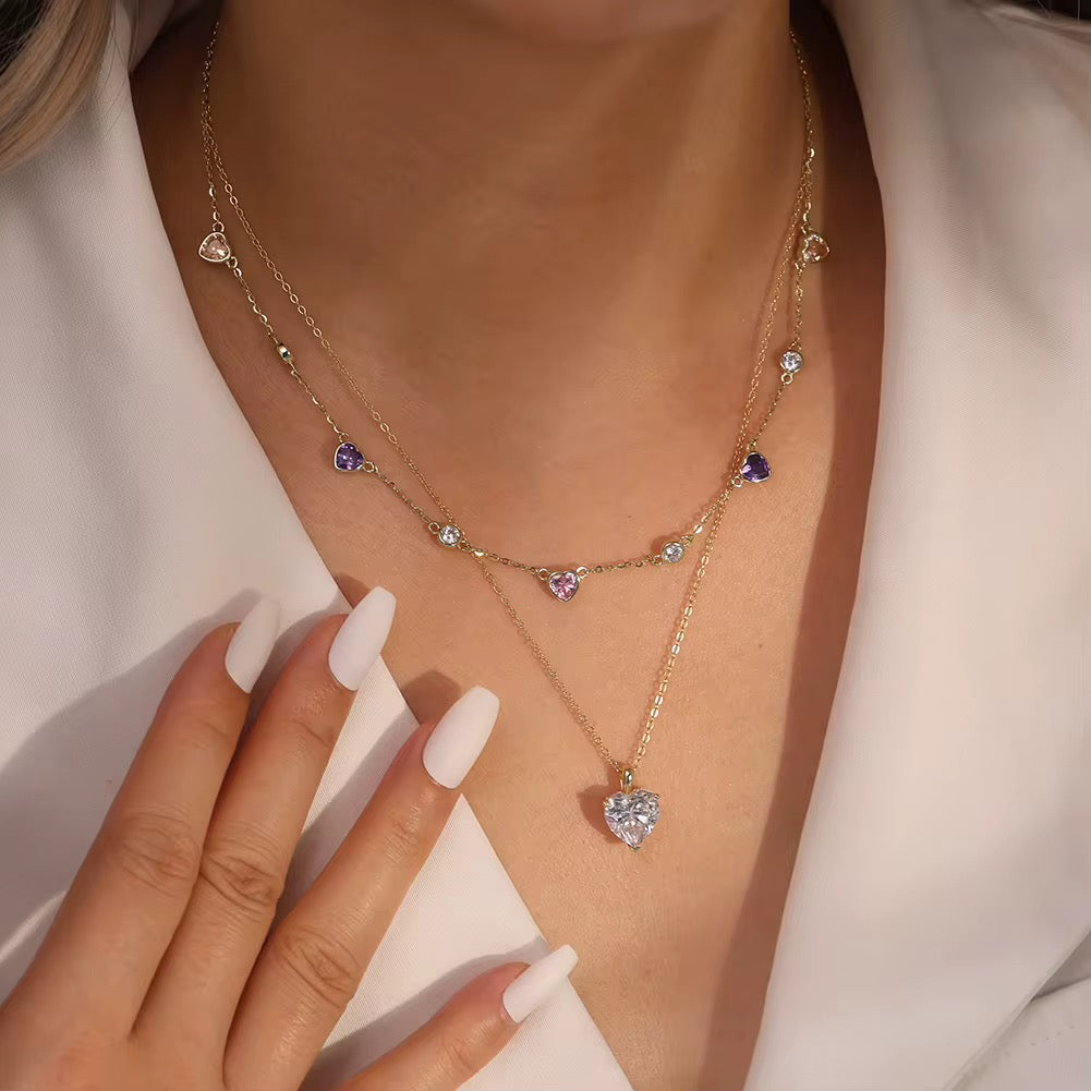 Heart Shape Diamond Pendant Necklace