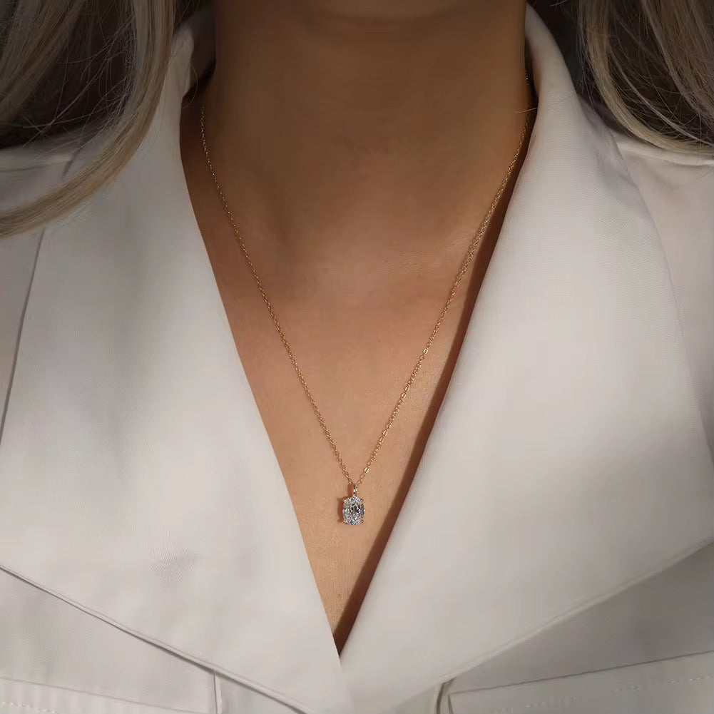 Oval Zircon Necklace